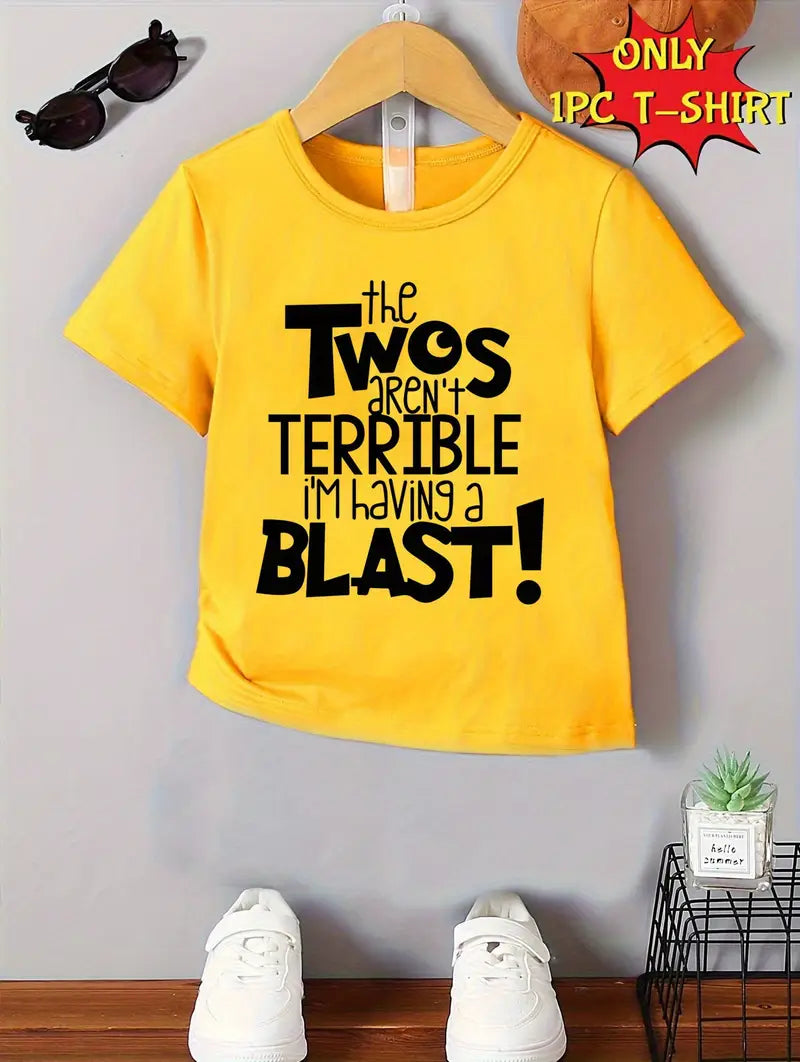 The Twos Aren't Terrible I'm Having A Blast Children's Shirt Used