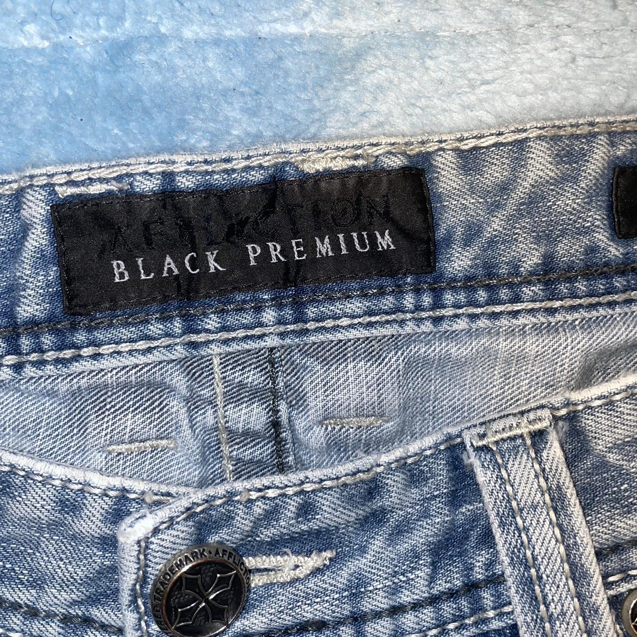 Mens GRANT AFFLICTION Premium Distressed Jeans USED Size 34 Long