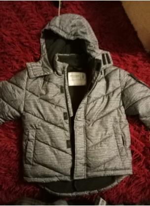 Arizona Jean Co Youth XS (6/7) Puffer Children's Jacket Full Zip Grey And Black
