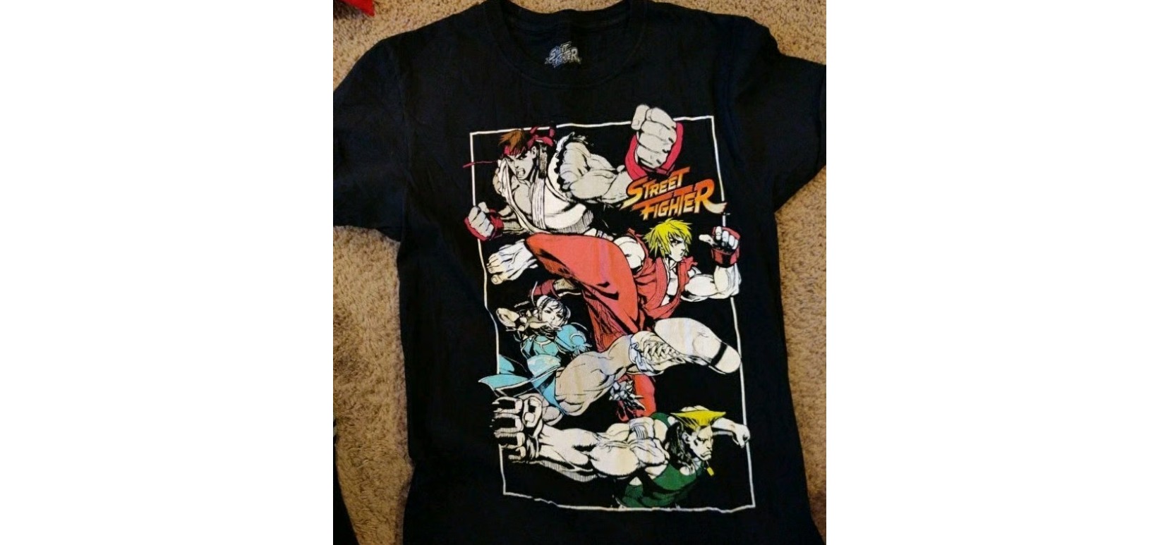 Street Fighter T Shirt Black Sz 2xl -Ryu Ken Chun Li Guile Capcom Sega Nintendo