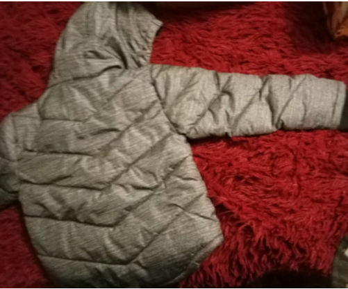 Arizona Jean Co Youth XS (6/7) Puffer Children's Jacket Full Zip Grey And Black