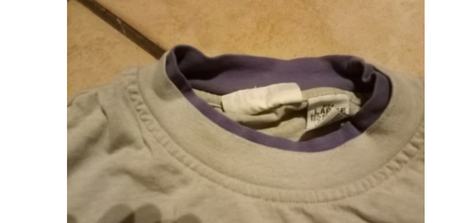 Rare Vintage Gitano Shirt Mens Large Grey And Purple NOS 90s Surf Skate Ringer