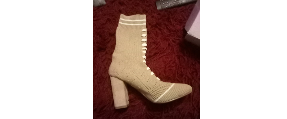 Cape Robbin Women's Boot Perry 1 Sock Bootie Block Heel Tan Size  6