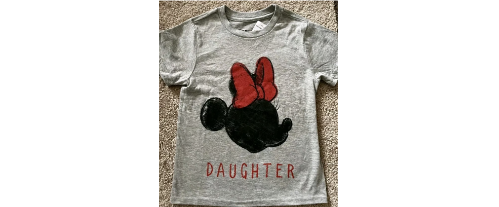 Disney DAUGHTER Minnie Mouse T Shirt Size 10/12