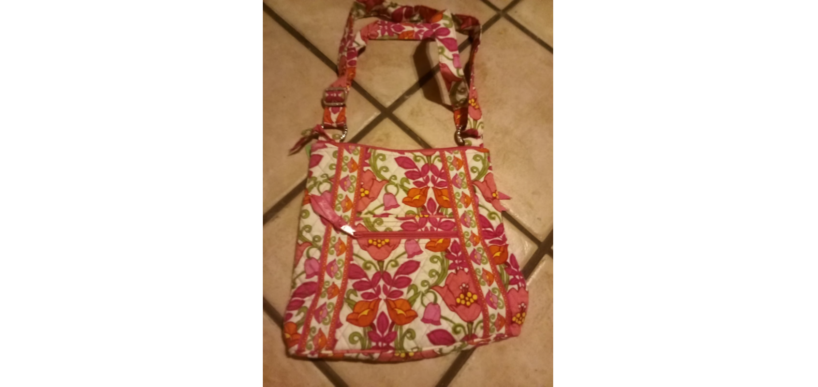 Vera Bradley Purse Pink Floral Med Shoulder Handbag Flower Purse NWT