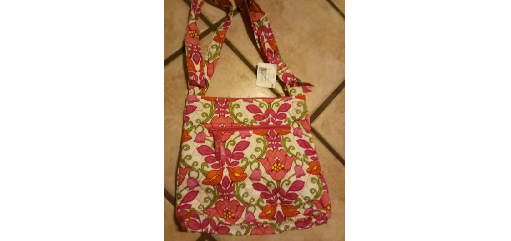 Vera Bradley Purse Pink Floral Med Shoulder Handbag Flower Purse NWT