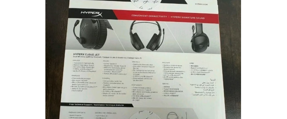 HyperX - Cloud Jet Dual Bluetooth Wireless Gaming Headset for PC, Mac, PS5, PS4