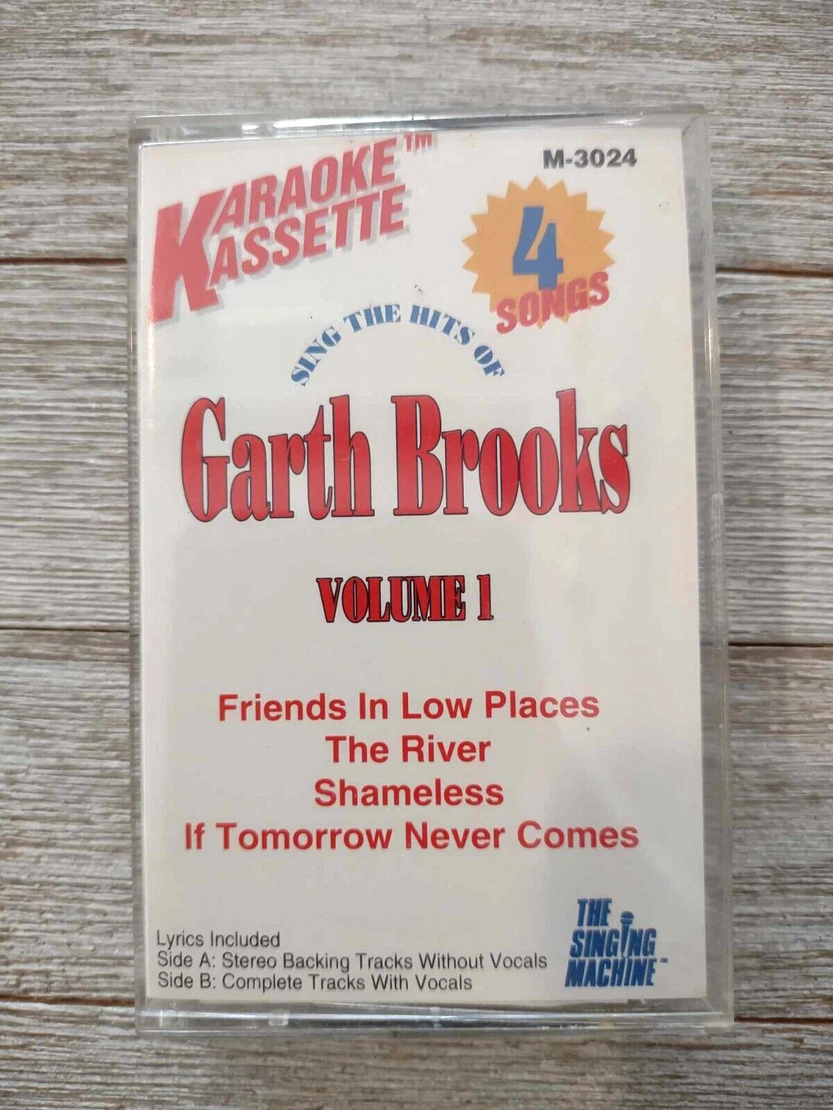 Garth Brooks Volume 1 Karaoke Kassette Cassette Tape-4 Songs