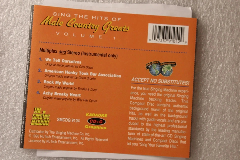 Sing The Hits of Male Country Greats Vol. 1 by Various Artist CD USED