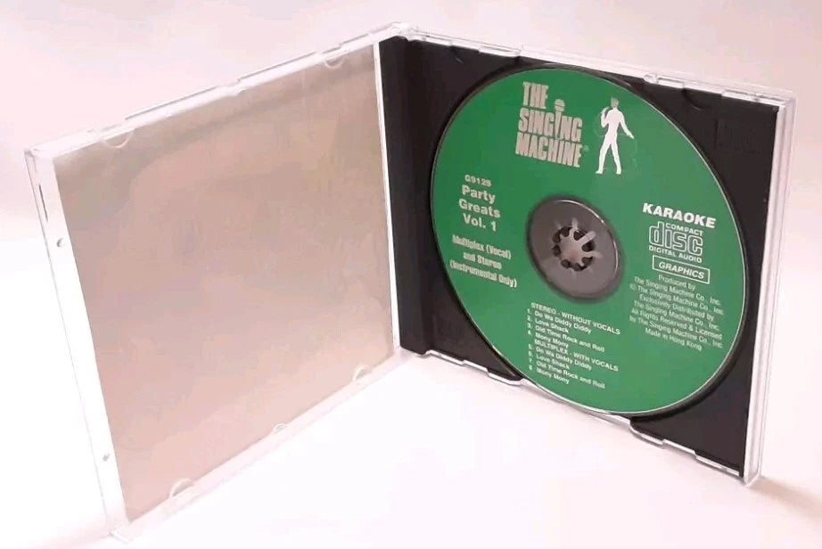 The Singing Machine Karaoke Volume 1 & 2 CDs Party Greats, Party Hits